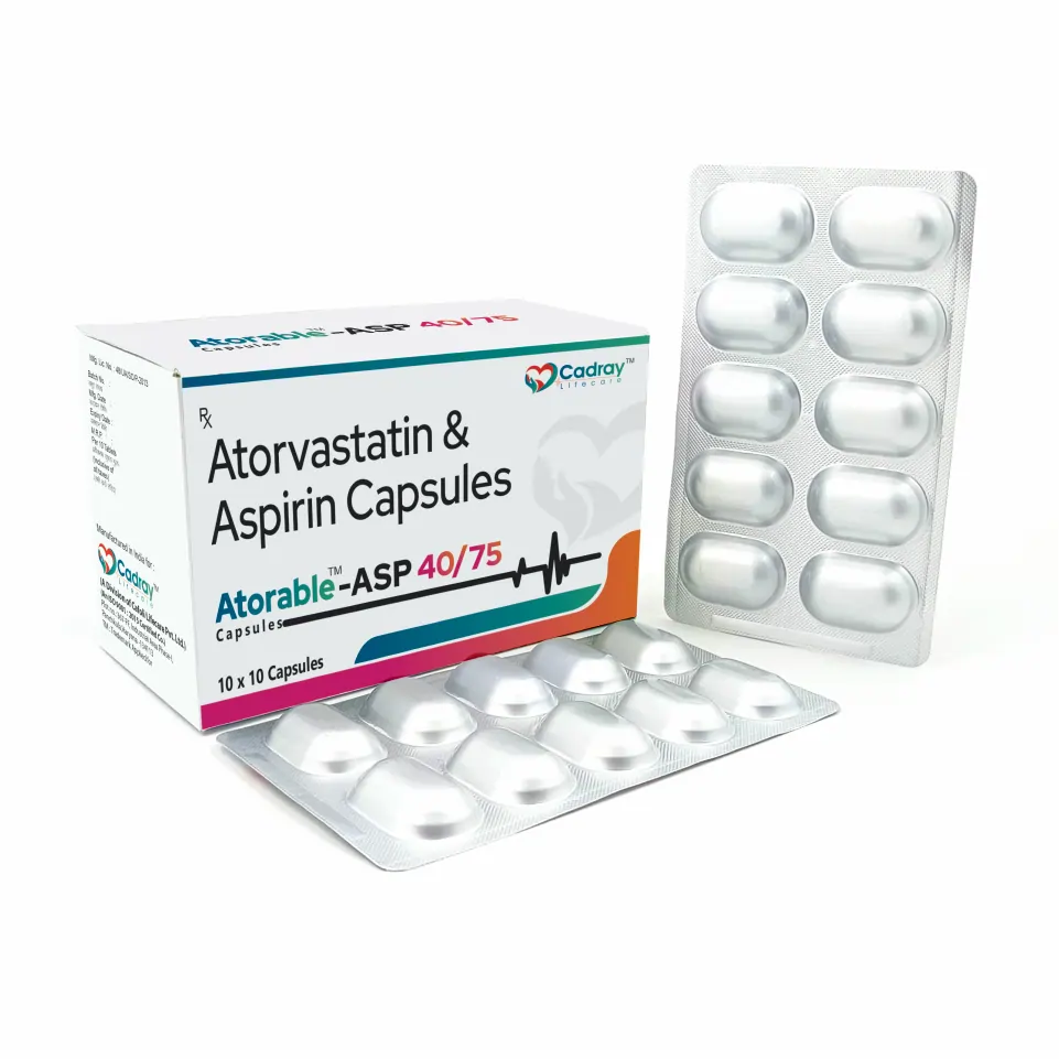 Atorvastatin 40mg Aspirin 75mg Capsule best price for PCD pharma franchise